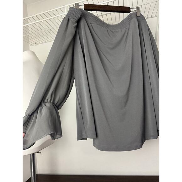 Torrid Off the Shoulder Blouse Size 3X Gray, Flowy NWT - Picture 3 of 12